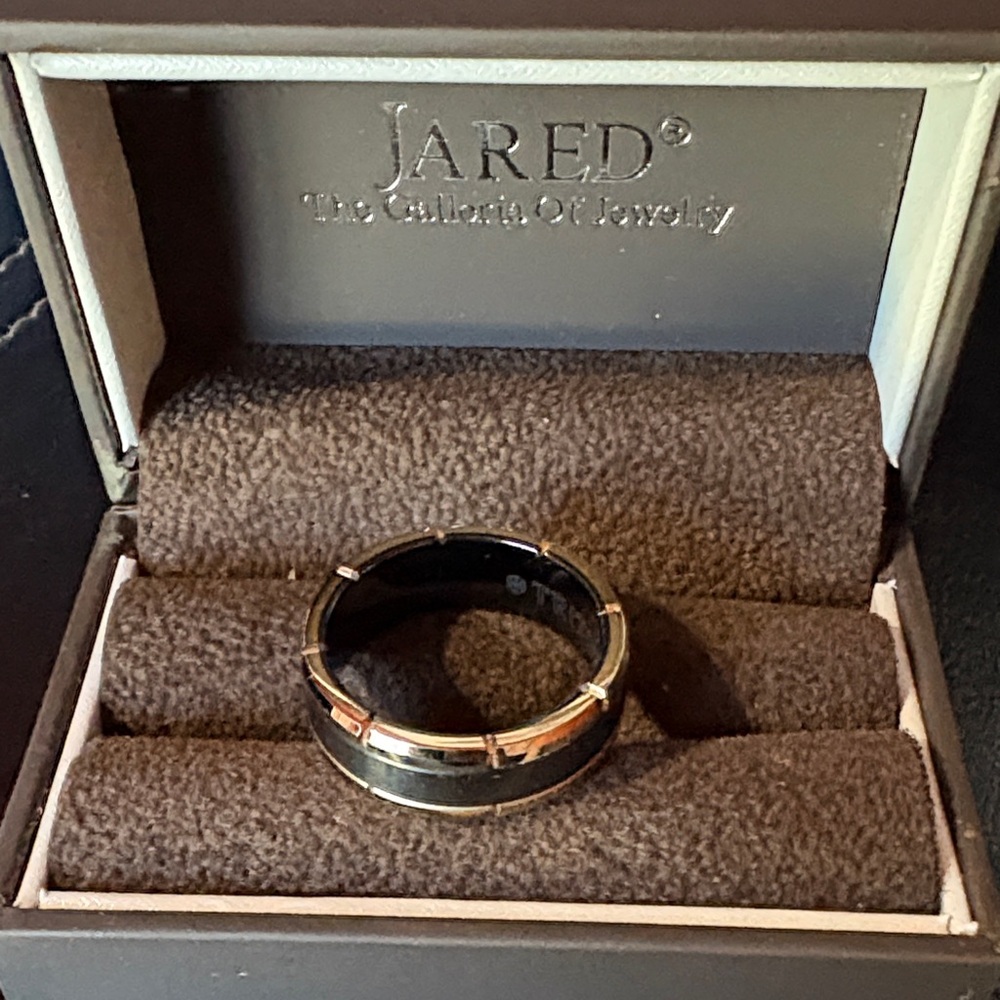 Jared Triton Black and Gold Men's Ring
